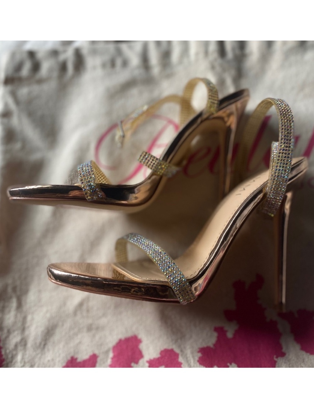 Women's Gold Strappy Sandals